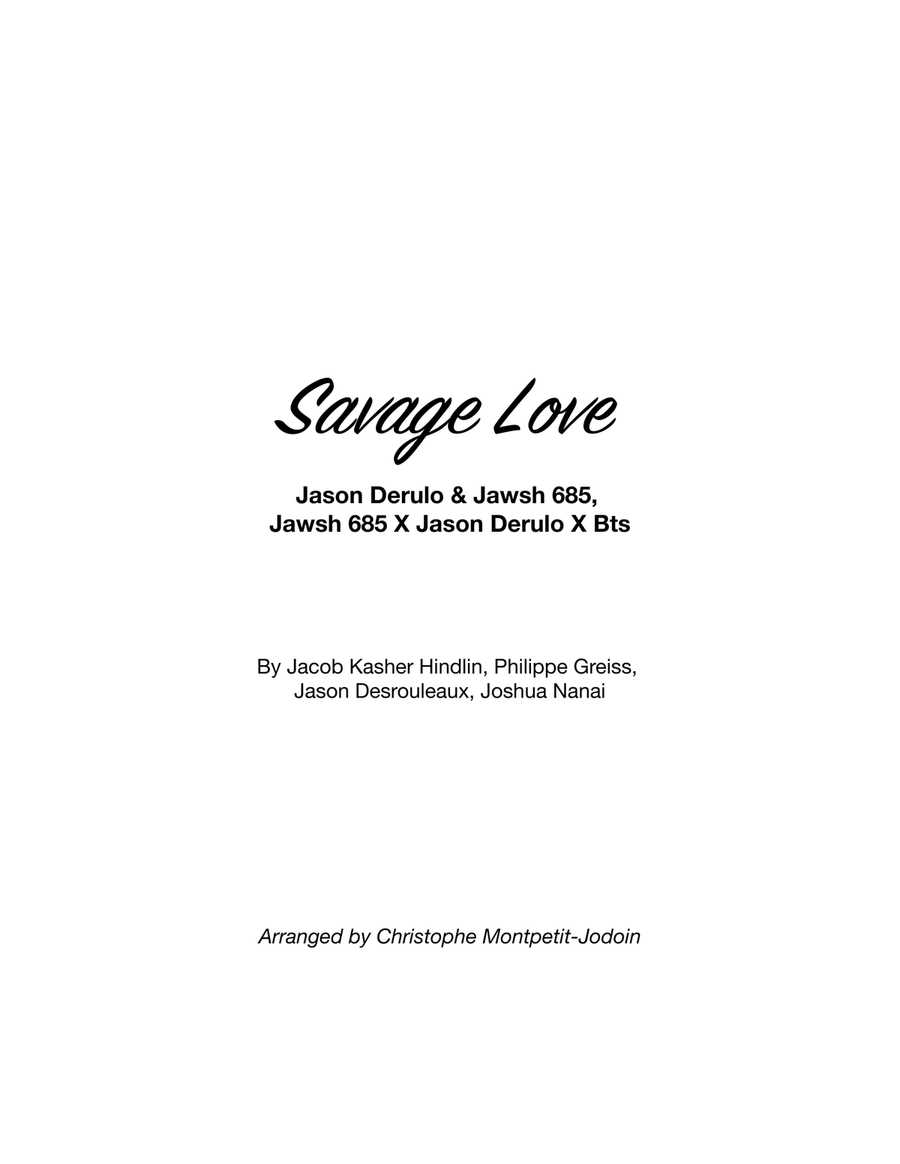 Savage Love Savage Love Set of Parts scores gallery preview page 1
