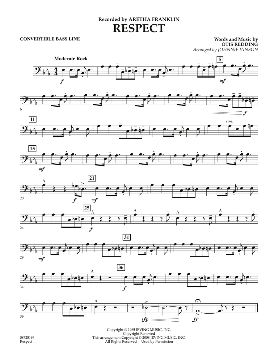 Respect - Convertible Bass Line Concert Band scores gallery preview page 1