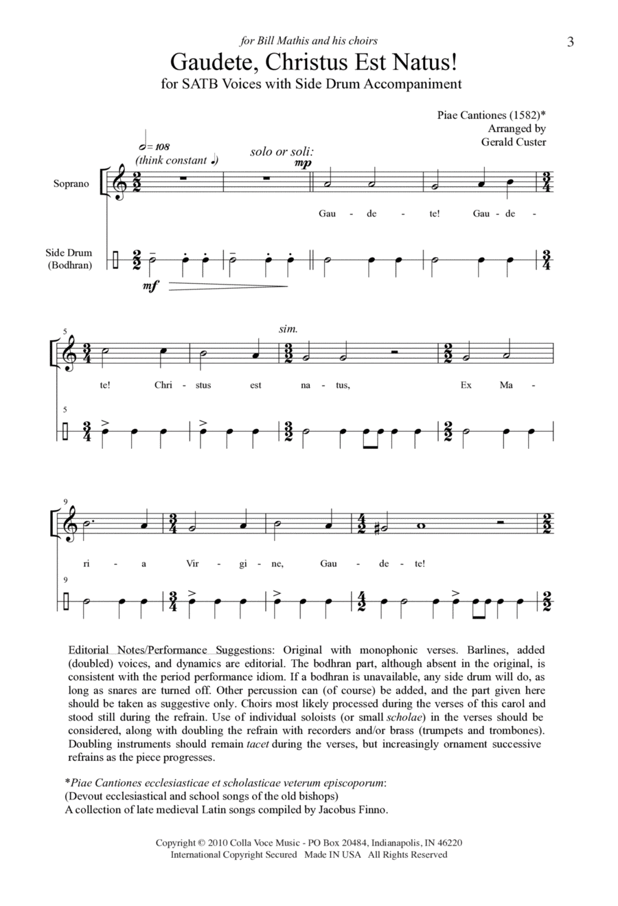 Gaudete, Christus Est Natus! 4-Part scores gallery preview page 1