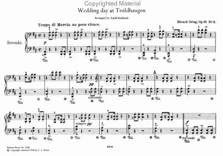 Wedding Day at Troldhaugen Op. 65 No. 6 (Arranged for Piano Duet)