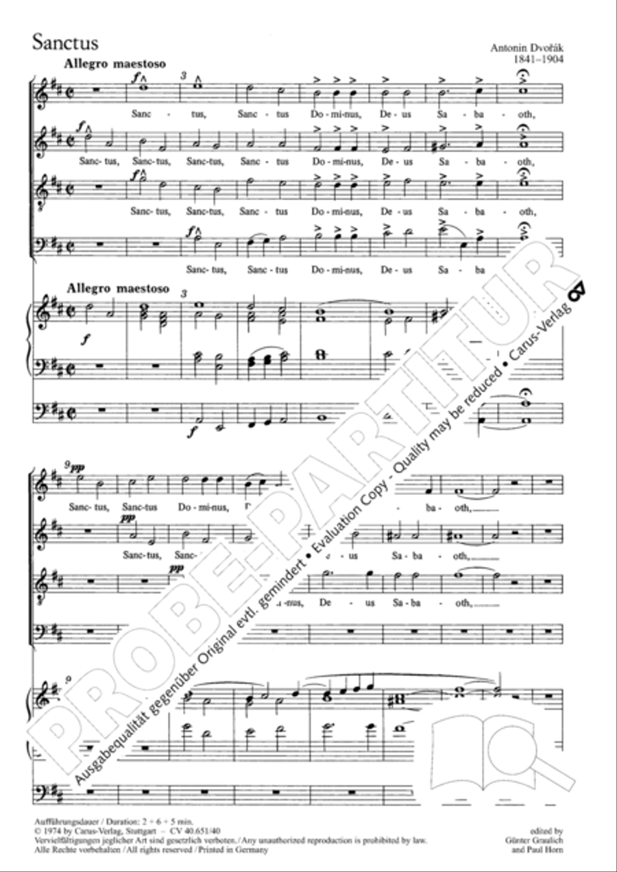 Sanctus, Benedictus and Agnus Dei 4-Part scores gallery preview page 4