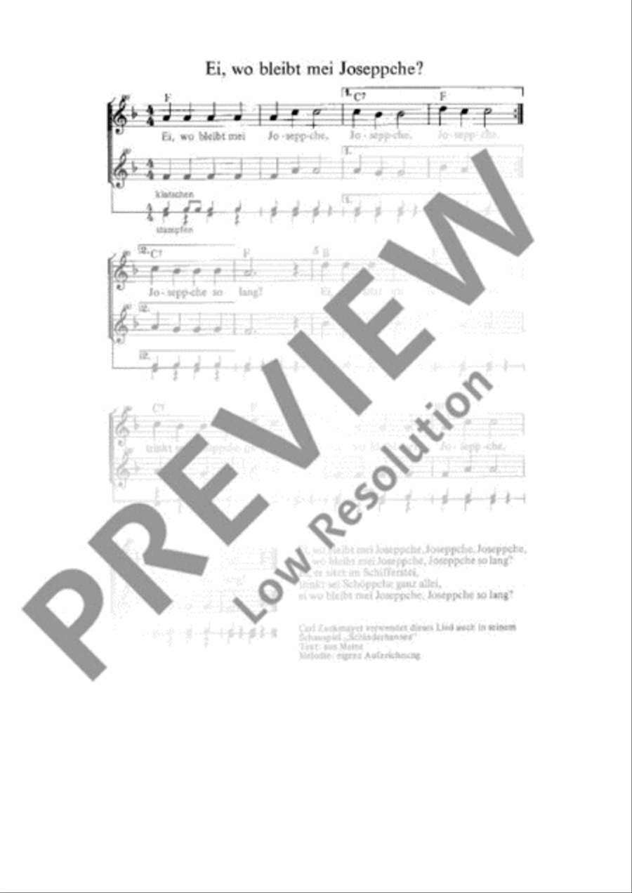 Ei, wo bleibt mei Joseppche? Soprano Recorder scores gallery preview page 2