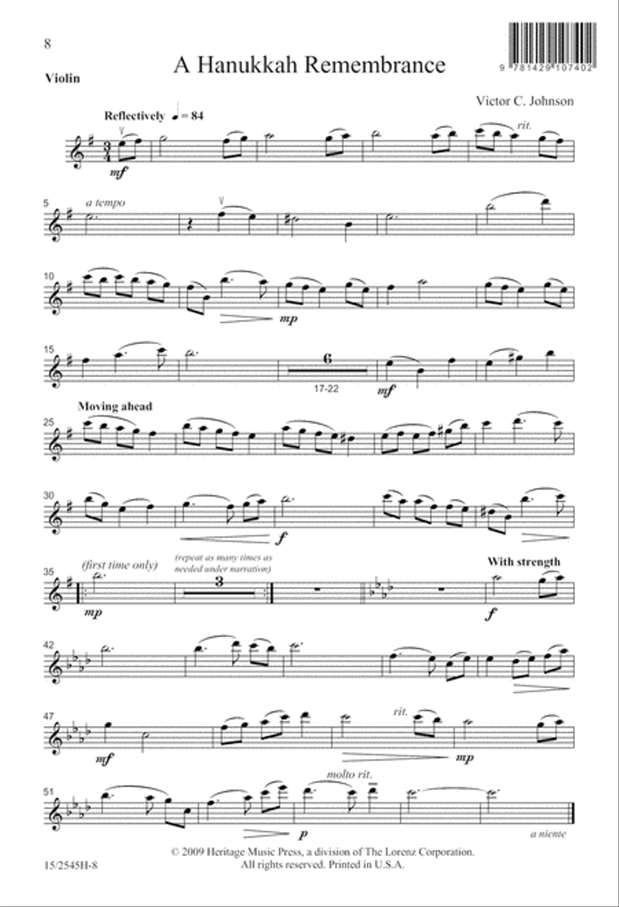 A Hanukkah Remembrance 3-Part scores gallery preview page 8