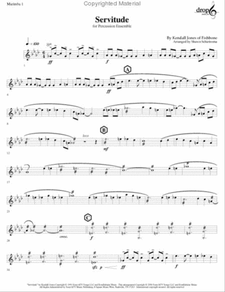 Servitude Percussion Ensemble scores gallery preview page 4