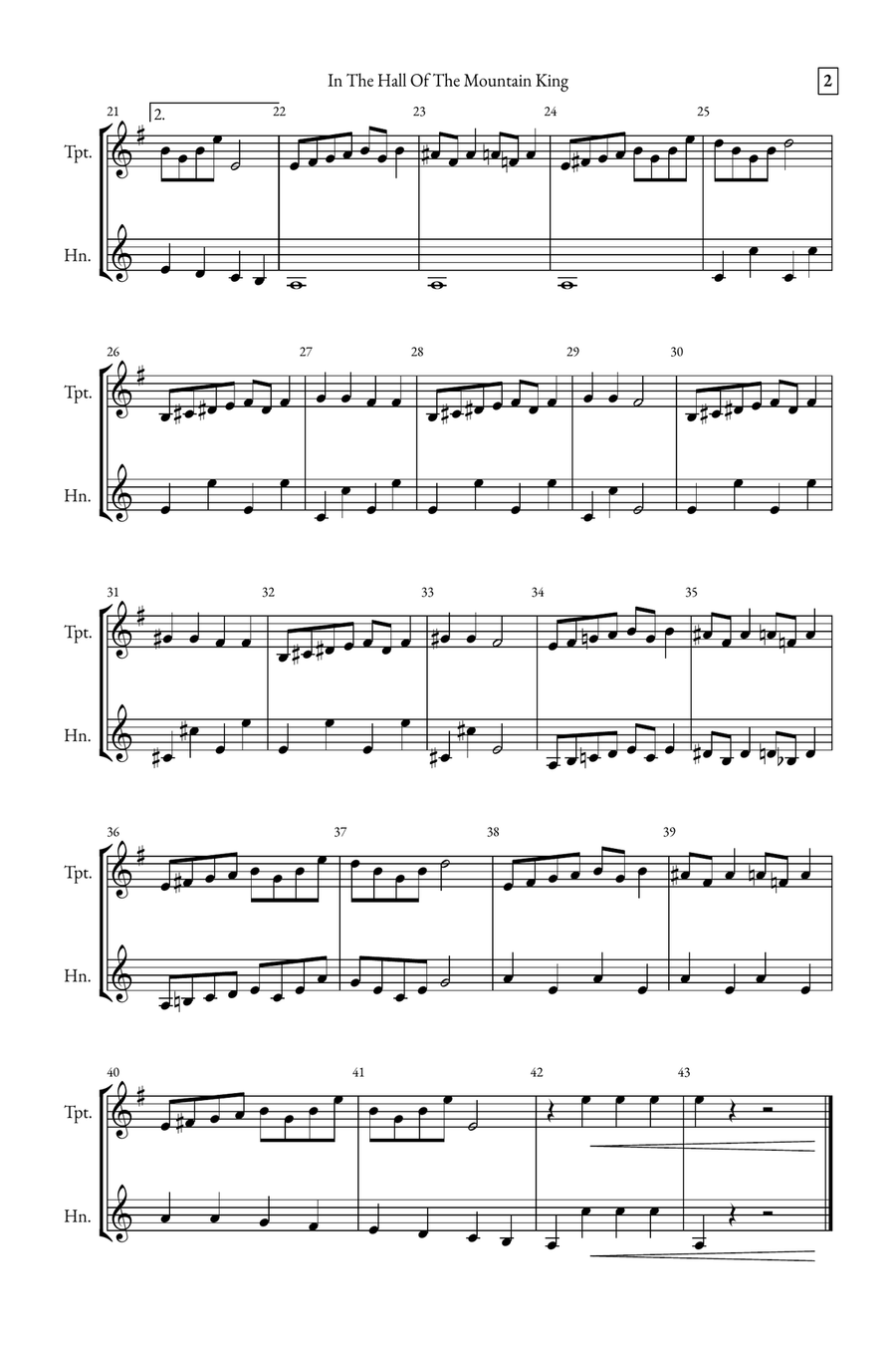 In The Hall of the Mountain King Brass Duet scores gallery preview page 2