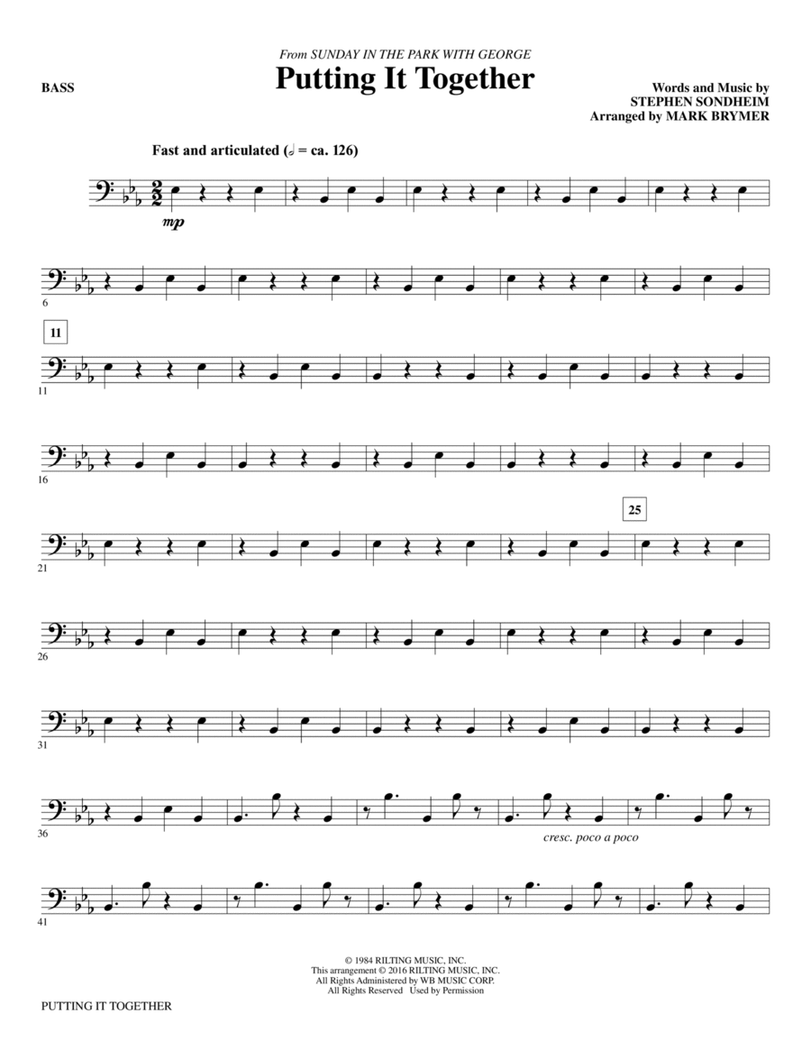 Putting It Together - Bass Choir scores gallery preview page 1