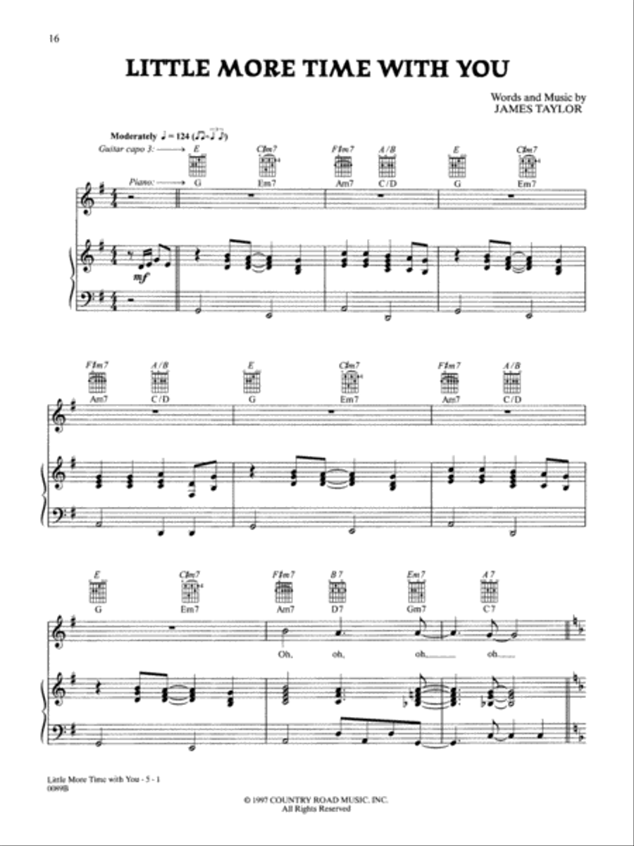James Taylor -- Hourglass Piano, Vocal, Guitar scores gallery preview page 7