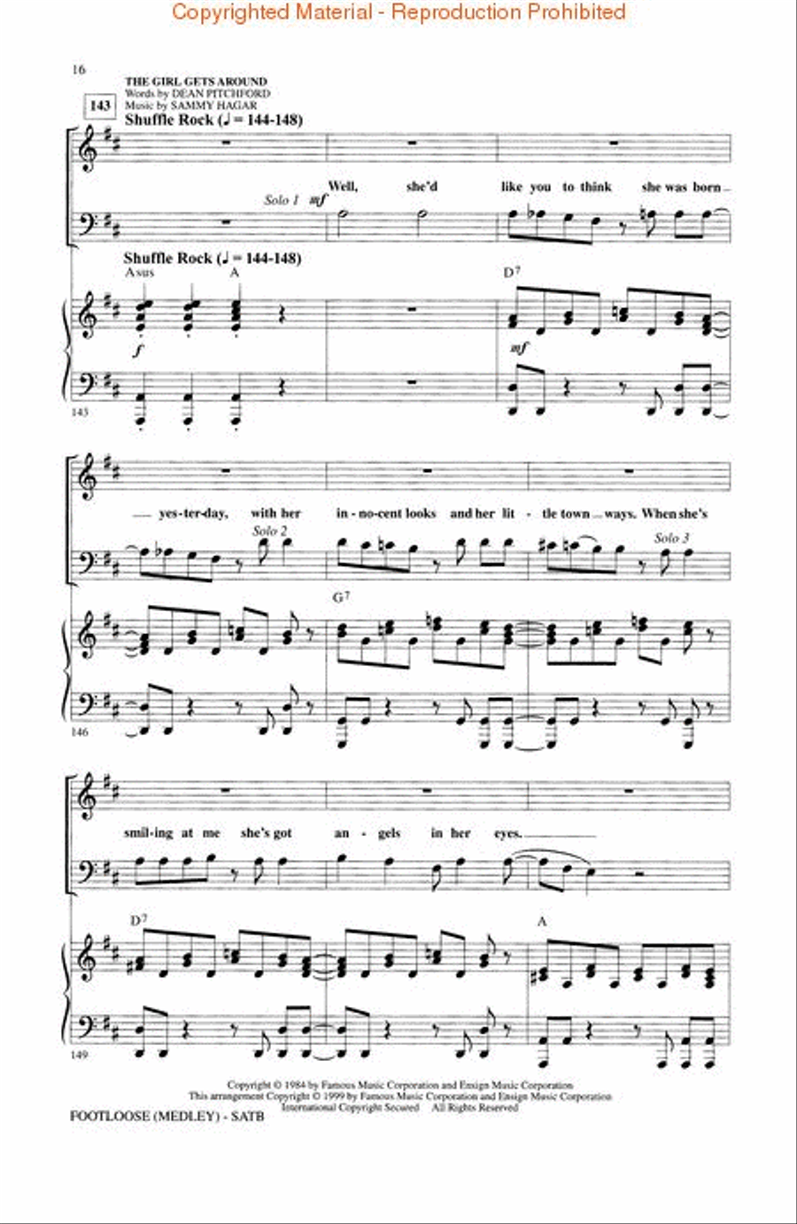 Footloose (Medley from the Broadway Musical) 4-Part scores gallery preview page 3