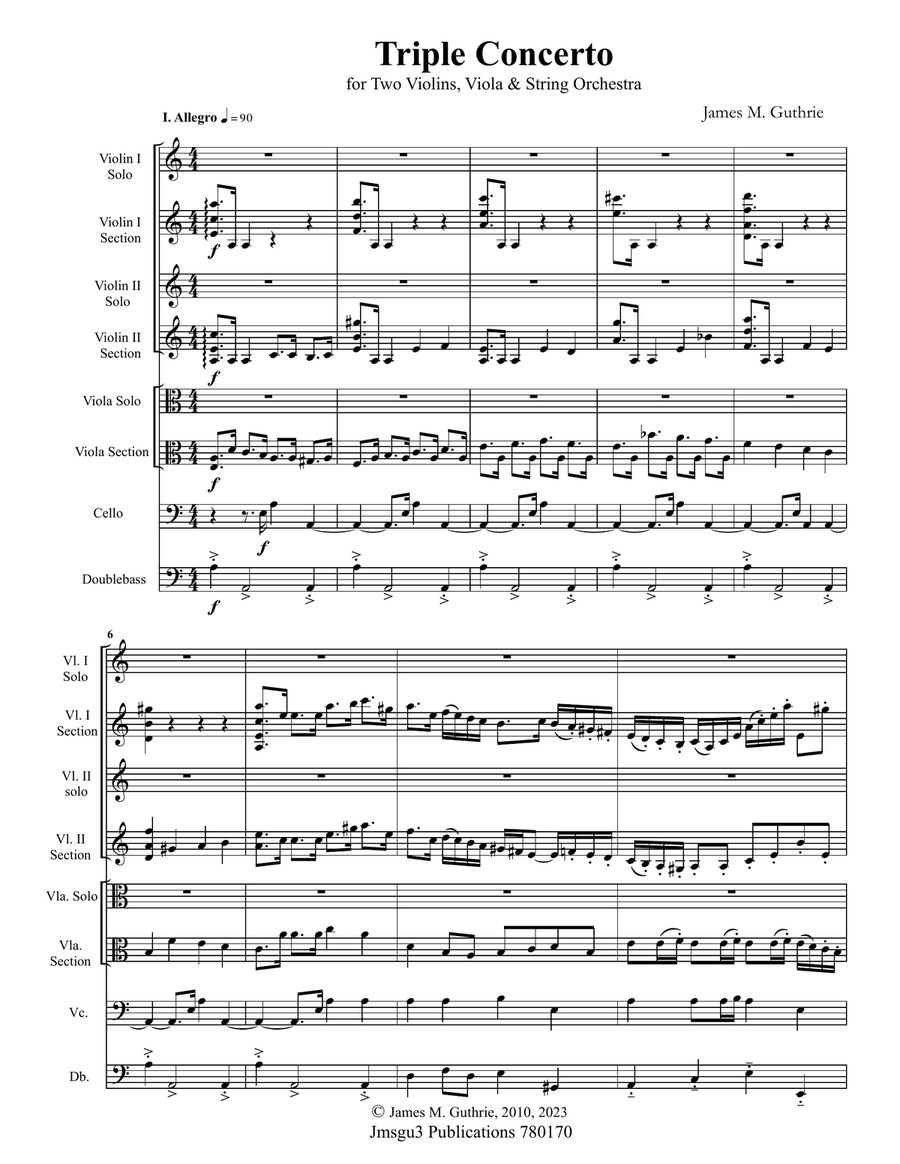 Guthrie: Triple Concerto for 2 Violins, Viola & String Orchestra