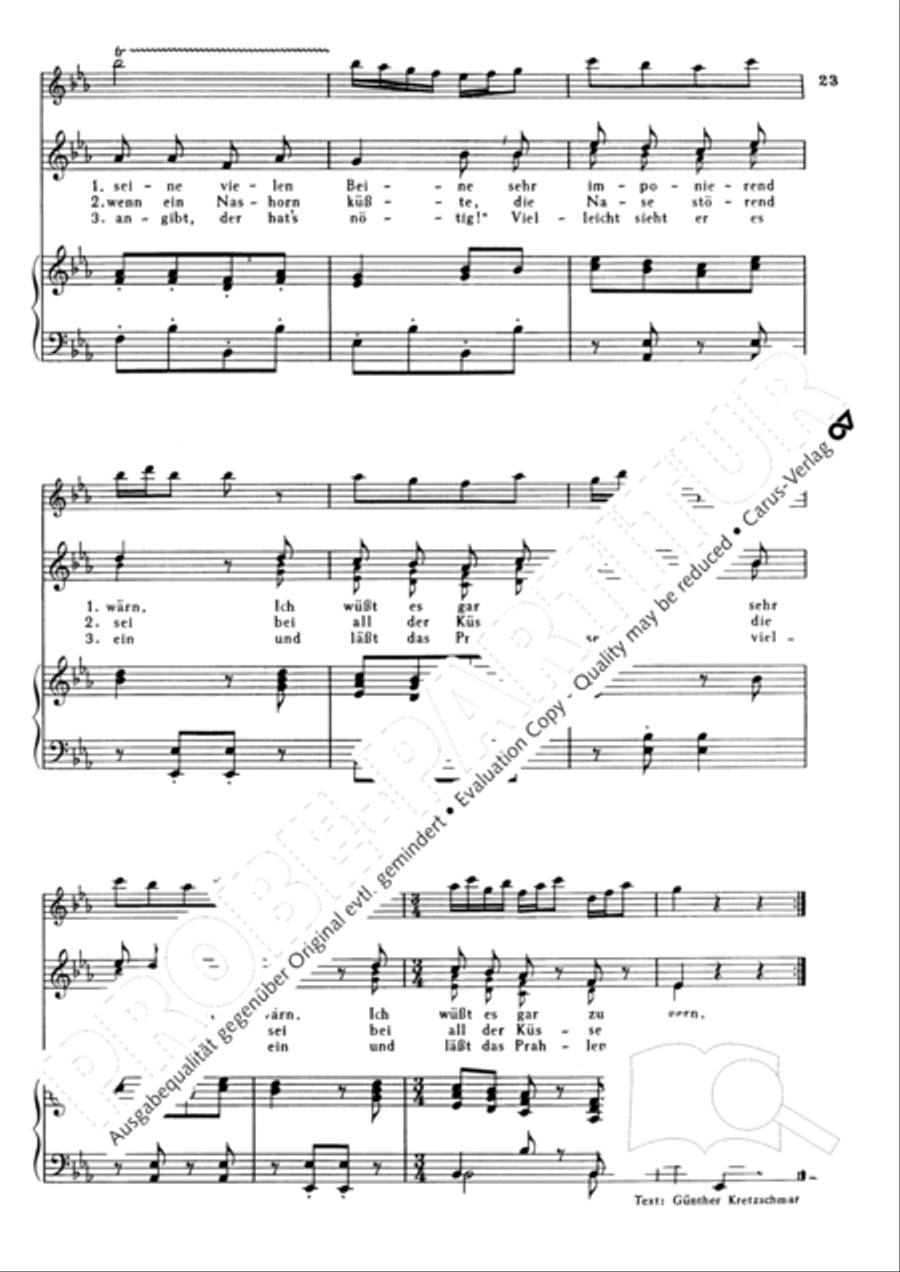 Dunkel war's, der Mond schien helle. 10 Lieder und Chansons Choir scores gallery preview page 23