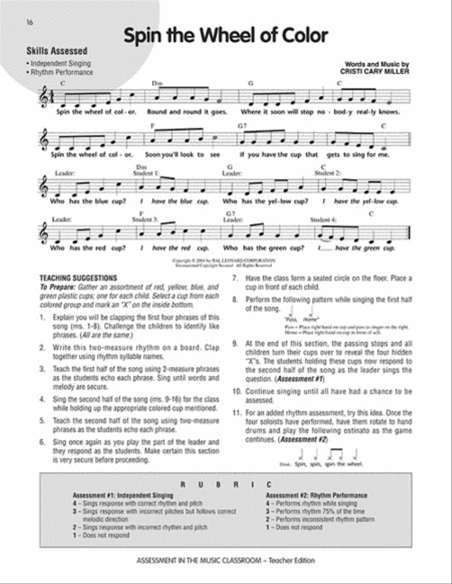 Assessment in the Music Classroom Choir scores gallery preview page 5