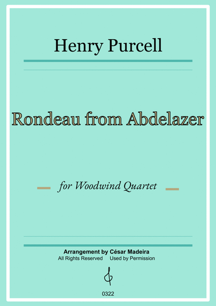 Rondeau from Abdelazer - Woodwind Quartet (Full Score and Parts) image number null