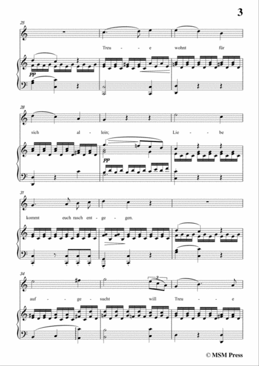 Schubert-Liebe schwärmt auf allen Wegen,in C Major Piano, Vocal scores gallery preview page 5