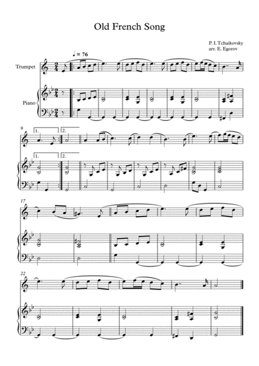 Old French Song, Peter Ilyich Tchaikovsky, For Trumpet & Piano image number null