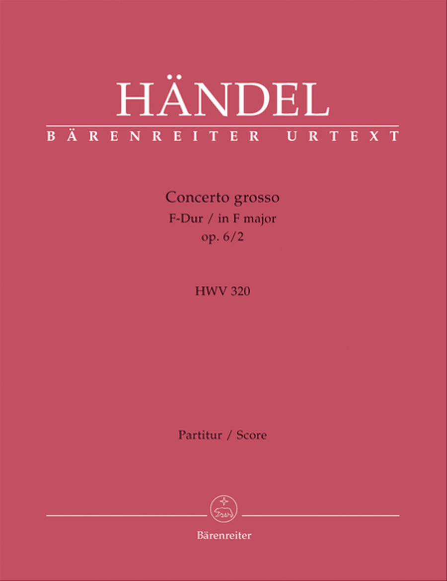 Concerto grosso F major, Op. 6/2 HWV 320 Orchestra scores gallery preview page 1