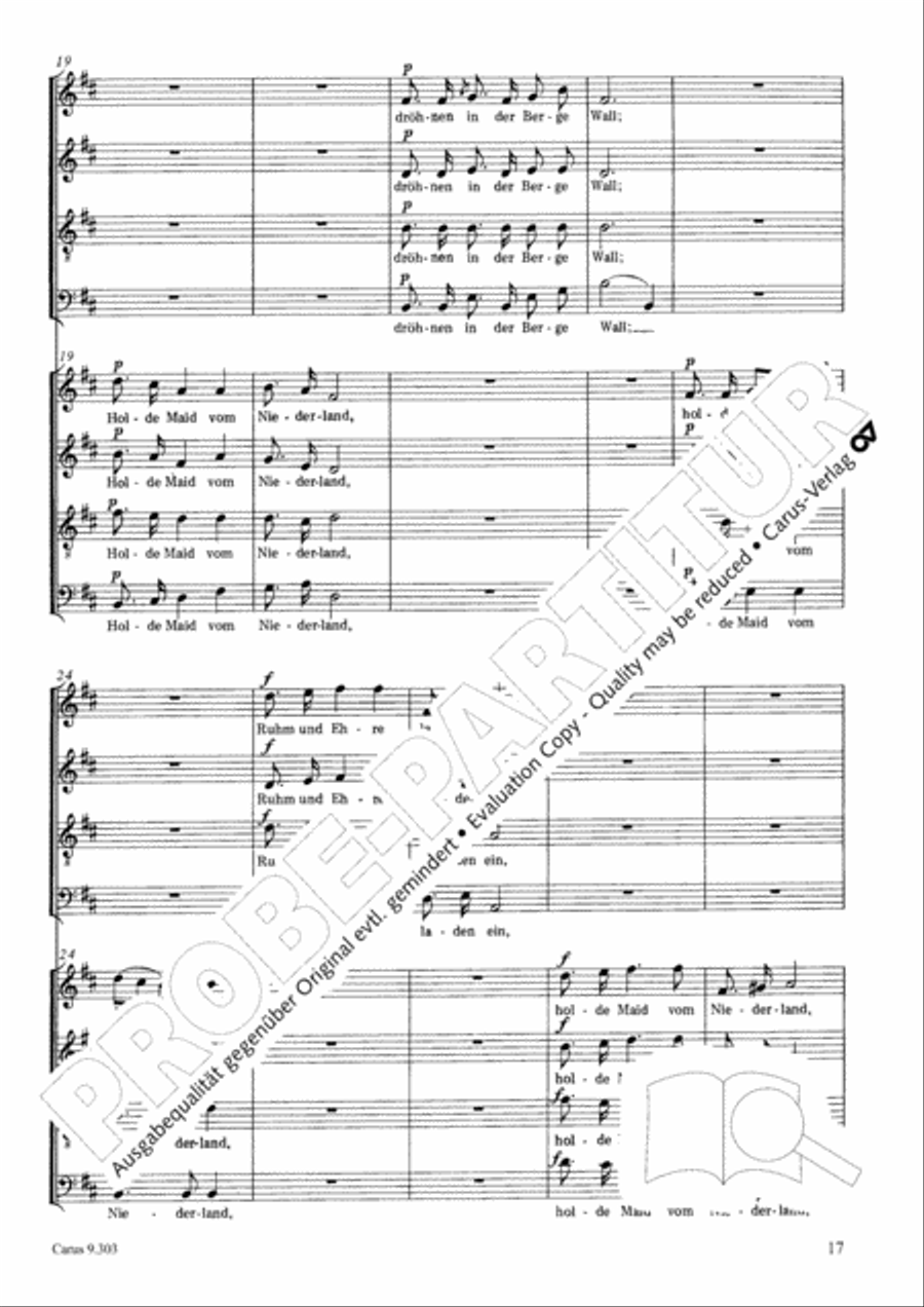 Funf Lieder von Robert Burns op. 55 Choir scores gallery preview page 17
