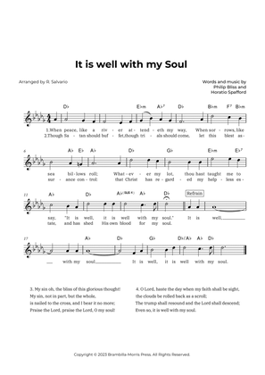 Book cover for It is Well with My Soul (Key of D-Flat Major)