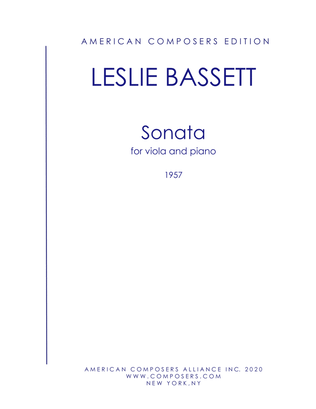 Book cover for [Bassett] Sonata for Viola and Piano
