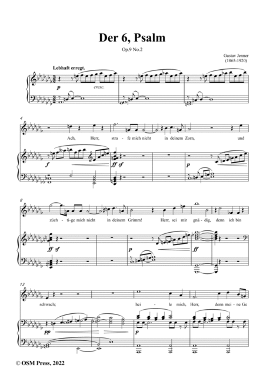 Jenner-Der 6,Psalm,in a flat minor,Op.9 No.2 Voice scores gallery preview page 2