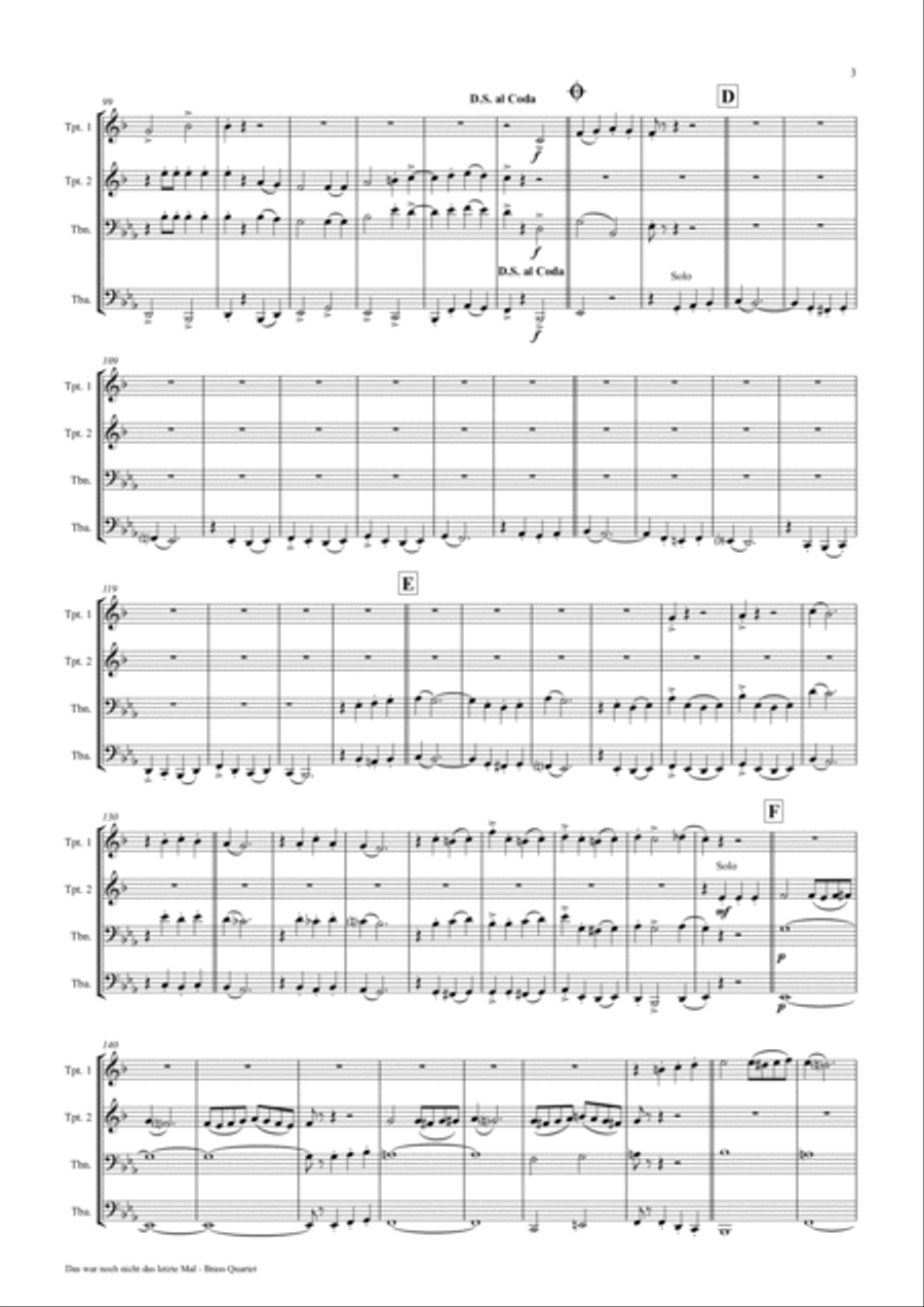 Das war noch nicht das letzte Mal - German Polka - Oktoberfest - Brass Quartet Brass Quartet scores gallery preview page 3