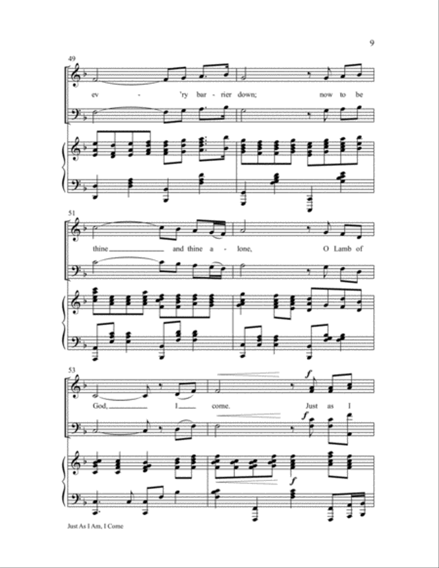 Just as I Am, I Come Just as I Am, I Come 4-Part scores gallery preview page 10