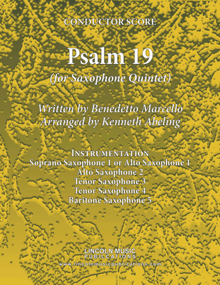 Psalm 19 - Benedetto Marcello (for Saxophone Quintet SATTB or AATTB)