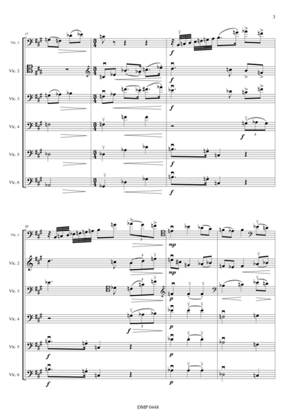 Two Pieces for 6 cellos (score)