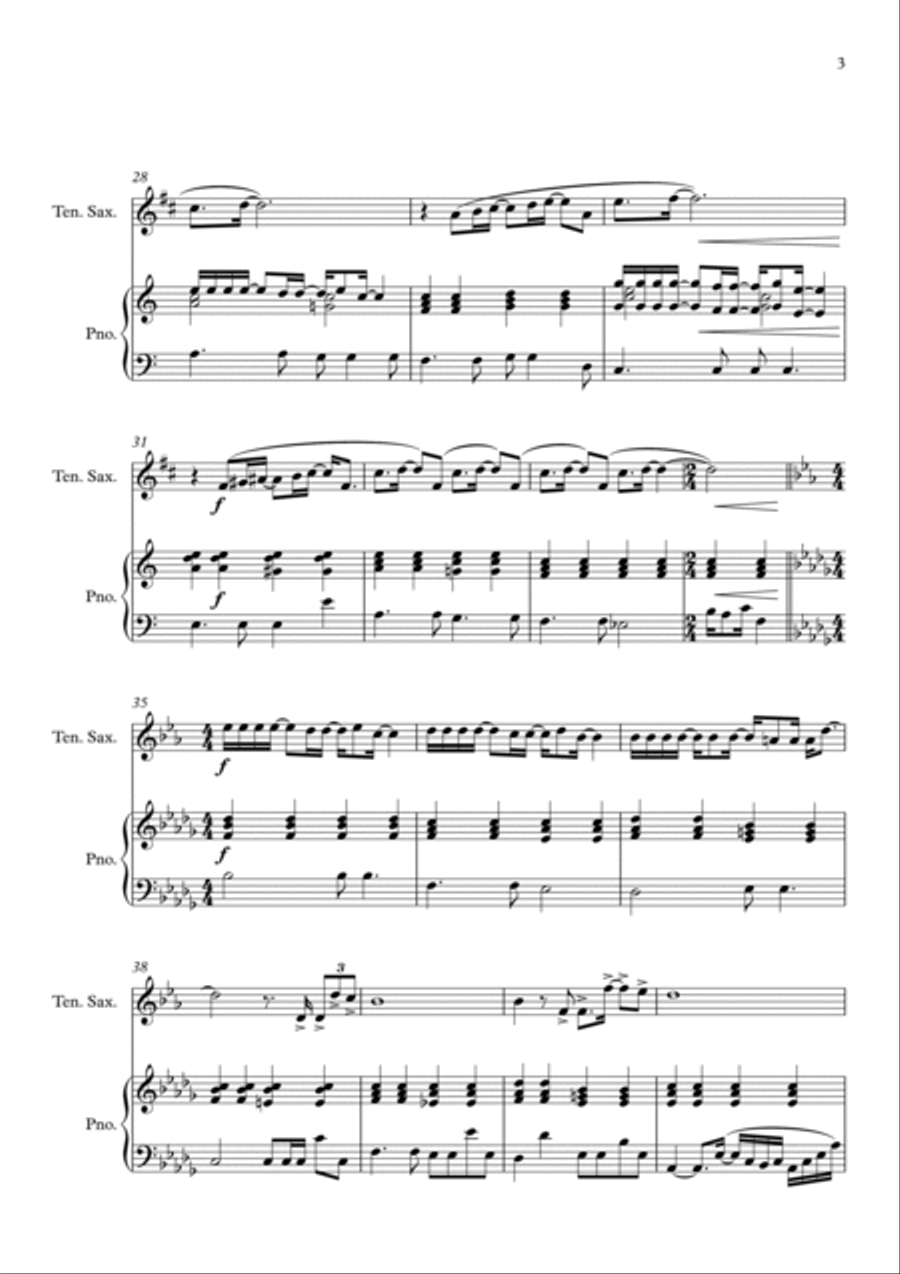 Vivo Per Lei Tenor Saxophone scores gallery preview page 3