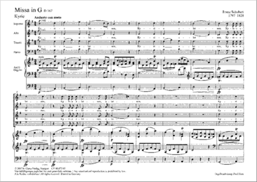 Mass in G Major 4-Part scores gallery preview page 42