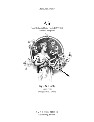 Book cover for Air (on the G string) BWV 1068 for viola and piano