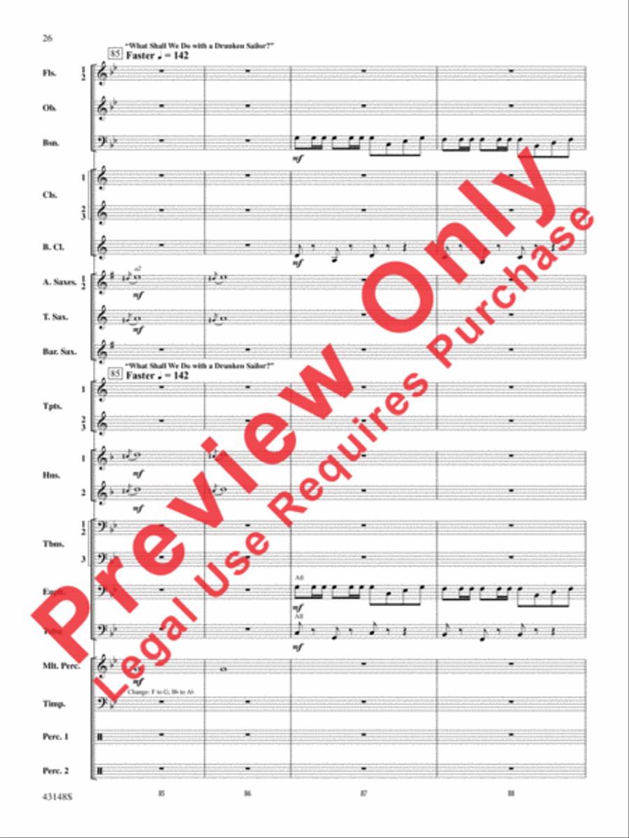 Of Sea and Song Concert Band scores gallery preview page 27