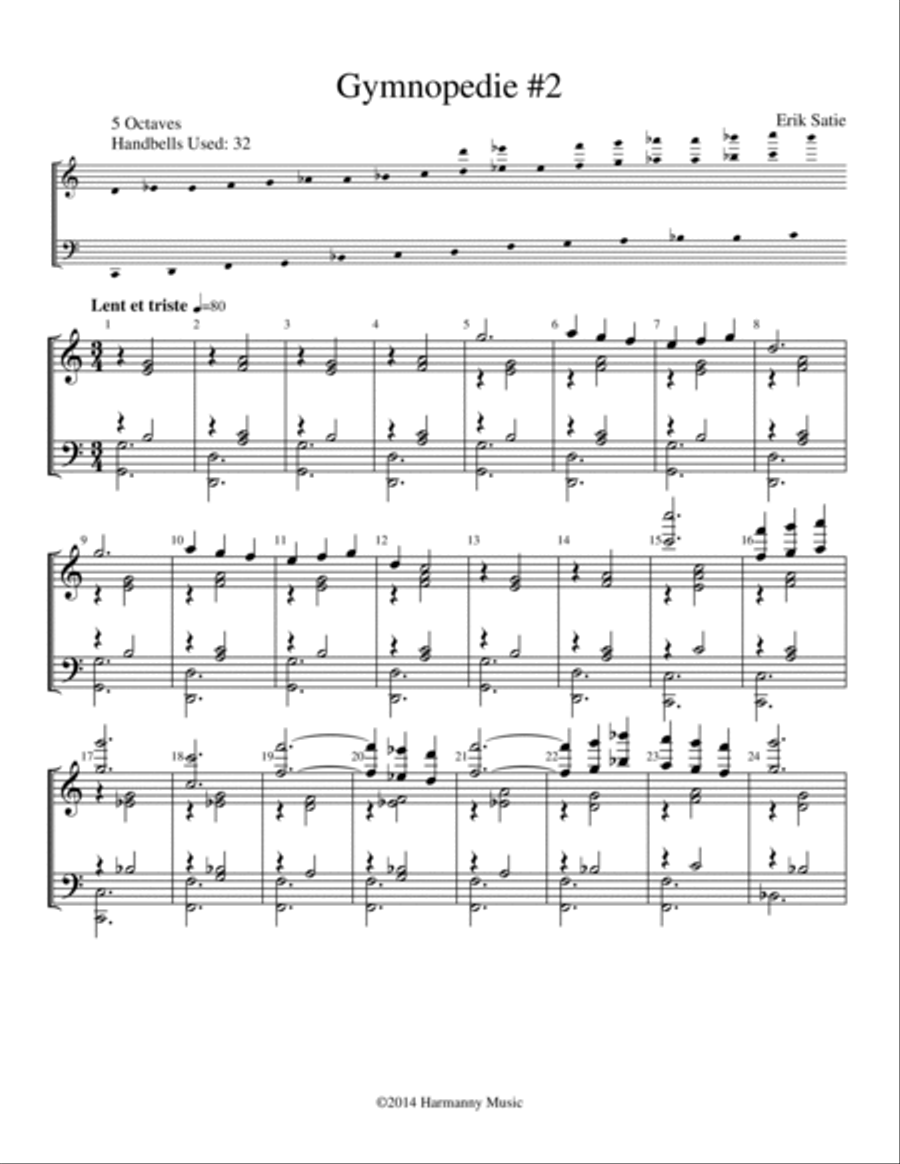 Gymnopedie #2 Gymnopedie #2 Handbell Choir scores gallery preview page 3