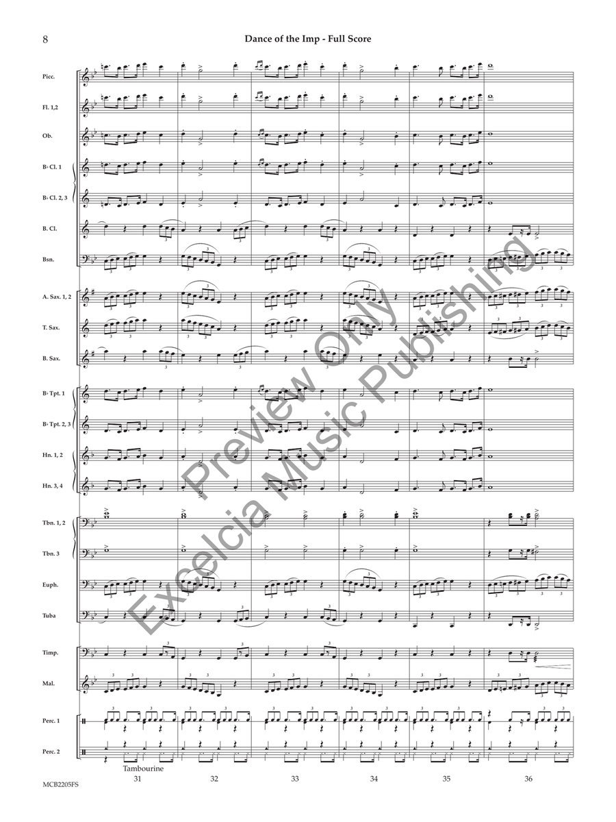 Dance of the Imp (Score) Concert Band scores gallery preview page 9