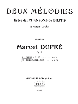 Book cover for Sous La Pluie Op. 6, No. 3