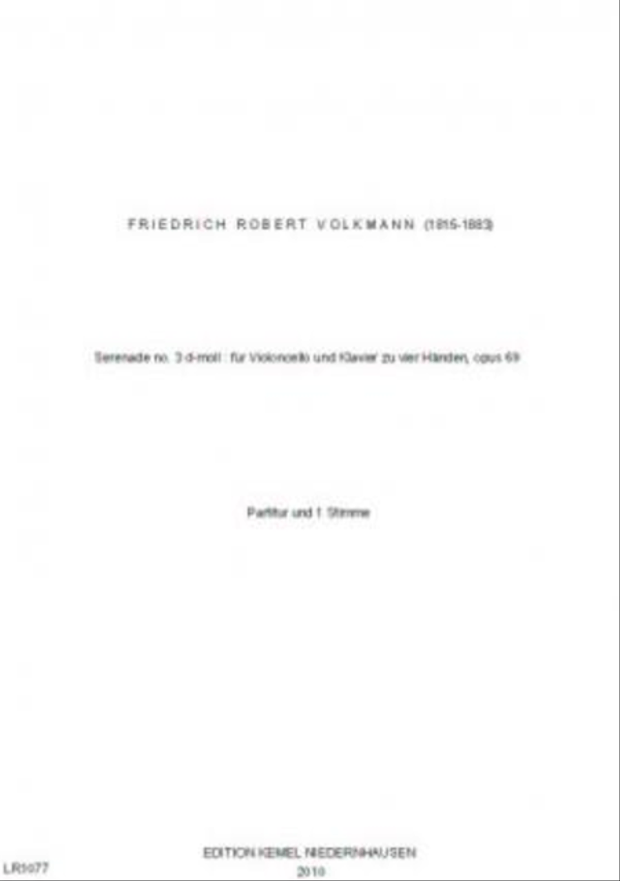 Serenade no. 3 d-moll Piano Accompaniment scores gallery preview page 1