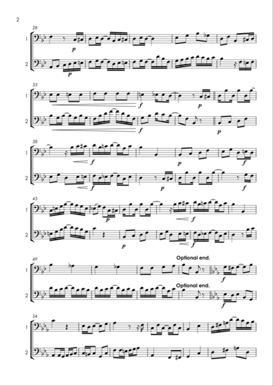 15 More Trombone Duets or Euphonium Duets for Fun (popular classics volume 2) - various levels Trombone Duet scores gallery preview page 5