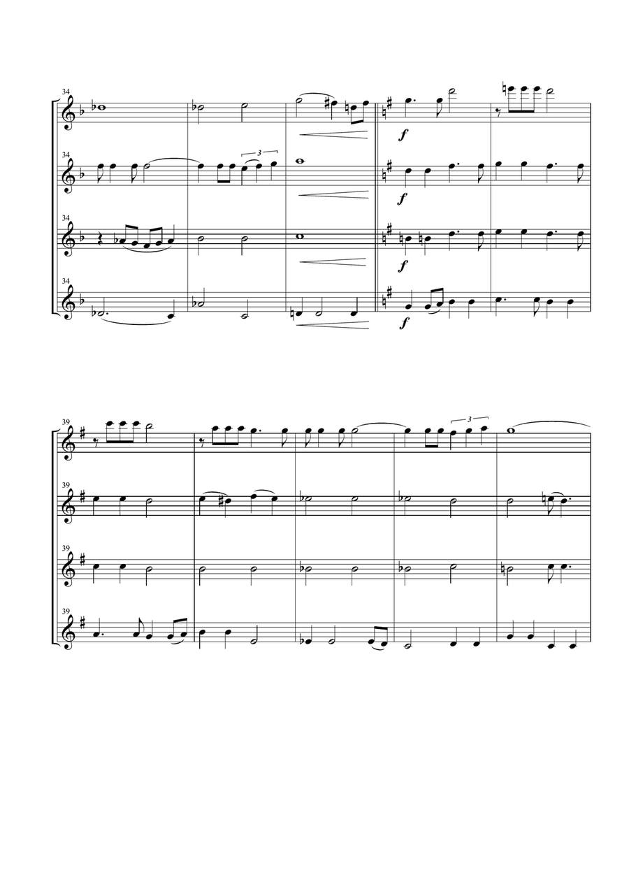 What A Wonderful World Woodwind Quartet scores gallery preview page 6