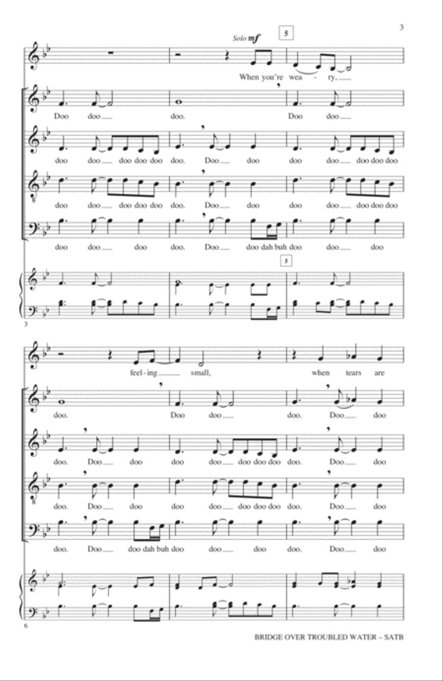 Bridge Over Troubled Water 4-Part scores gallery preview page 2