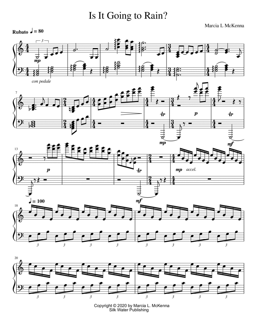 Is It Going to Rain? Piano Solo scores gallery preview page 1