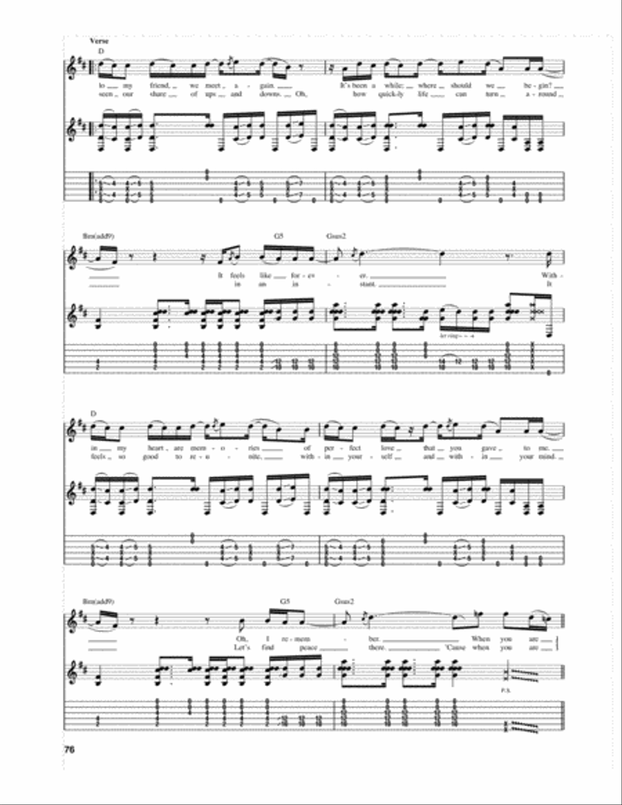 My Sacrifice sheet music for guitar (tablature) (PDF)