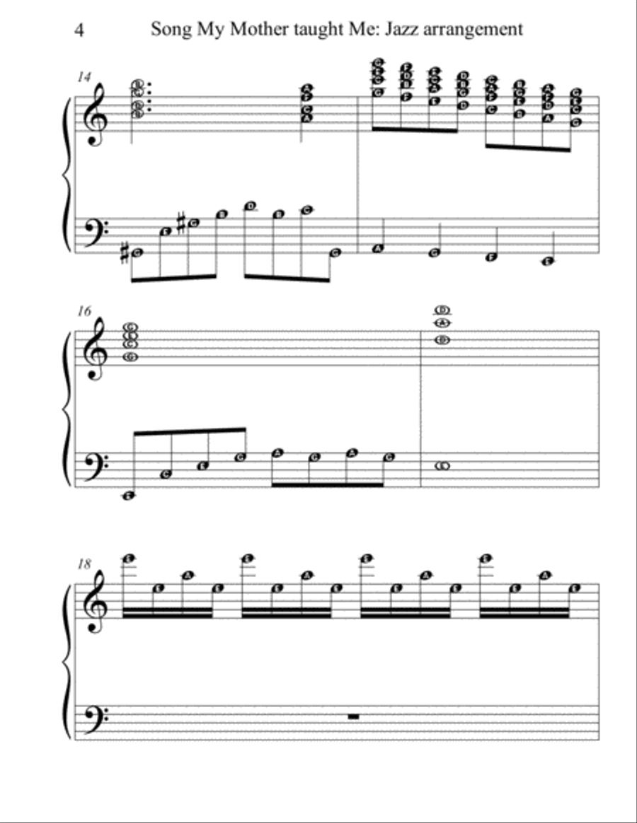 Song my Mother Taught Me A Jazz Arrangement Piano Solo scores gallery preview page 4