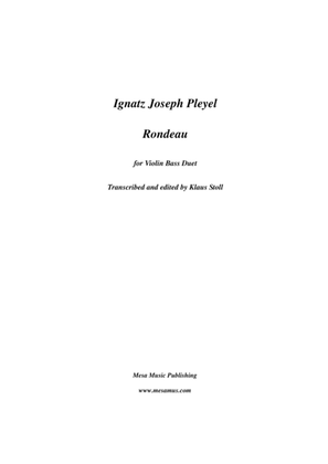 Book cover for Ignatz Joseph Pleyel (1757-1831), Rondeau for double bass and violin. Transcribed and edited by Kl
