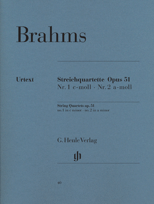 Book cover for String Quartets op. 51/1&2