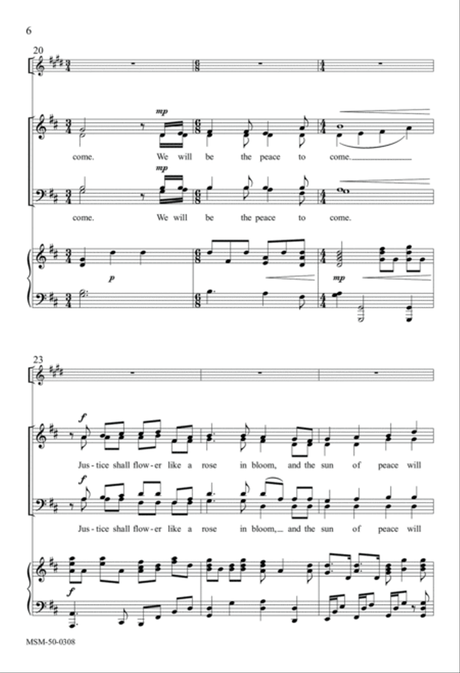 The Peace to Come 4-Part scores gallery preview page 6