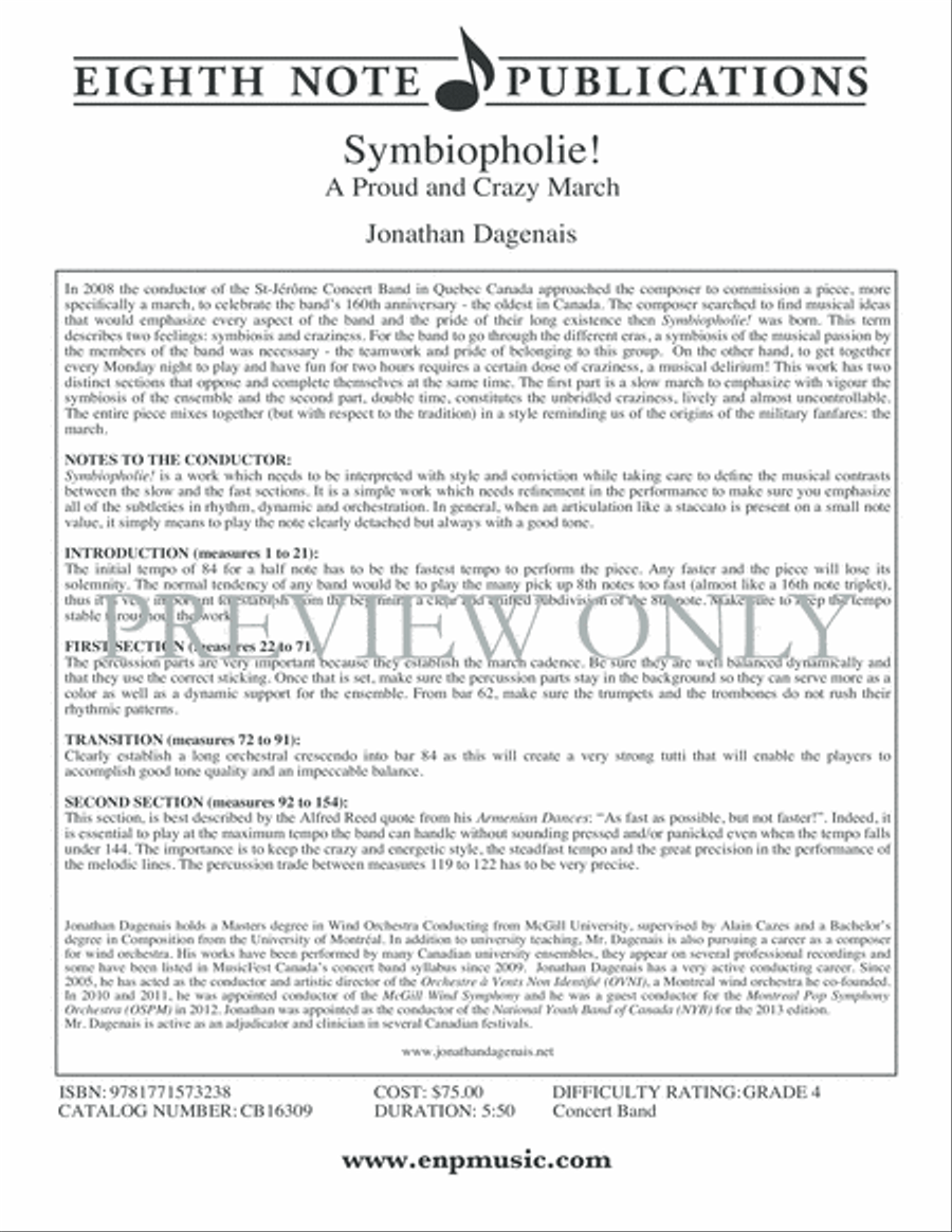 Symbiopholie! Concert Band scores gallery preview page 3
