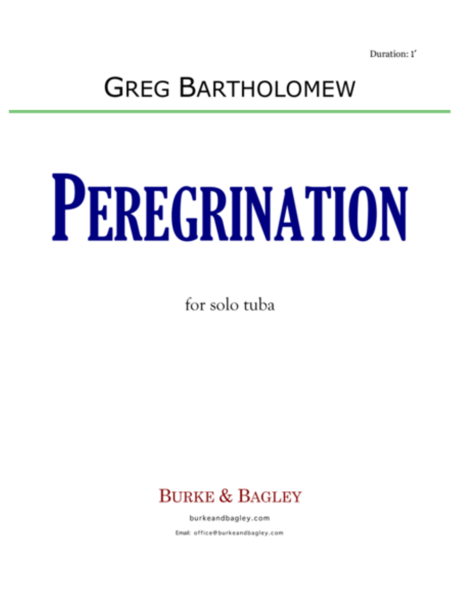 Peregrination for Solo Tuba Tuba scores gallery preview page 1