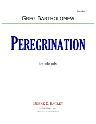 Book cover for Peregrination for Solo Tuba