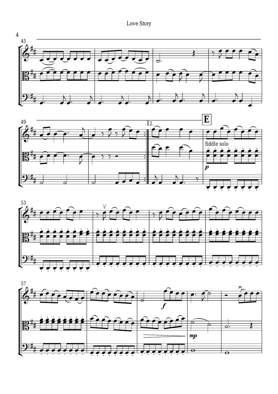 Love Story String Trio scores gallery preview page 5