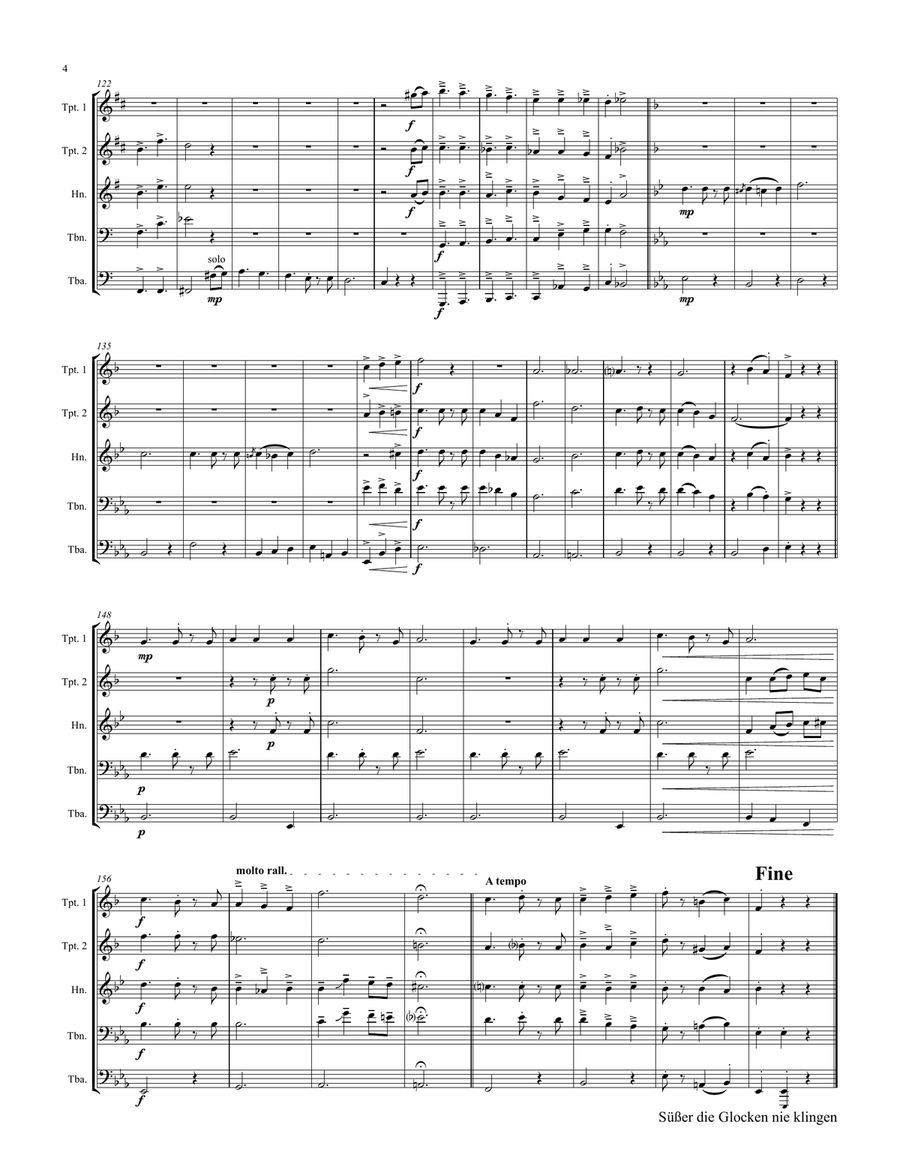 Süßer die Glocken nie klingen - German Christmas Song - Brass Quintet Brass Quintet scores gallery preview page 4