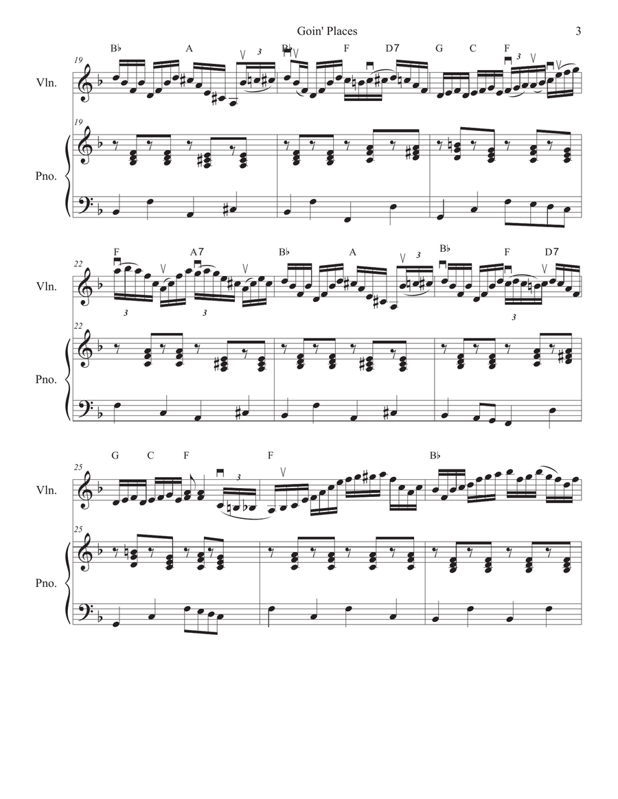 Goin' Places for Fiddle and piano Violin Solo scores gallery preview page 3
